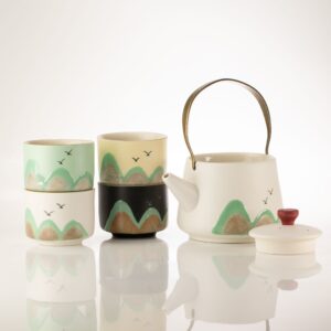 Thousand Miles – Tea Set – Four Cups – Ceremonial Cloth & Bamboo Grip | www.artisangoods.co.uk 11