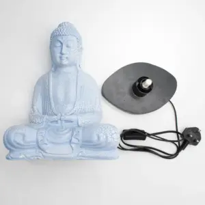 Meditation Buddha Lamp Sky Blue – Oval Stand | www.artisangoods.co.uk 6