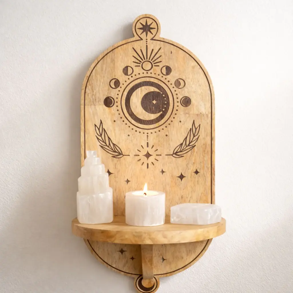 Moon Phase & Tree Carved Arch Wall Shelf | www.artisangoods.co.uk 3 Moon Phase & Tree Carved Arch Wall Shelf | www.artisangoods.co.uk 3