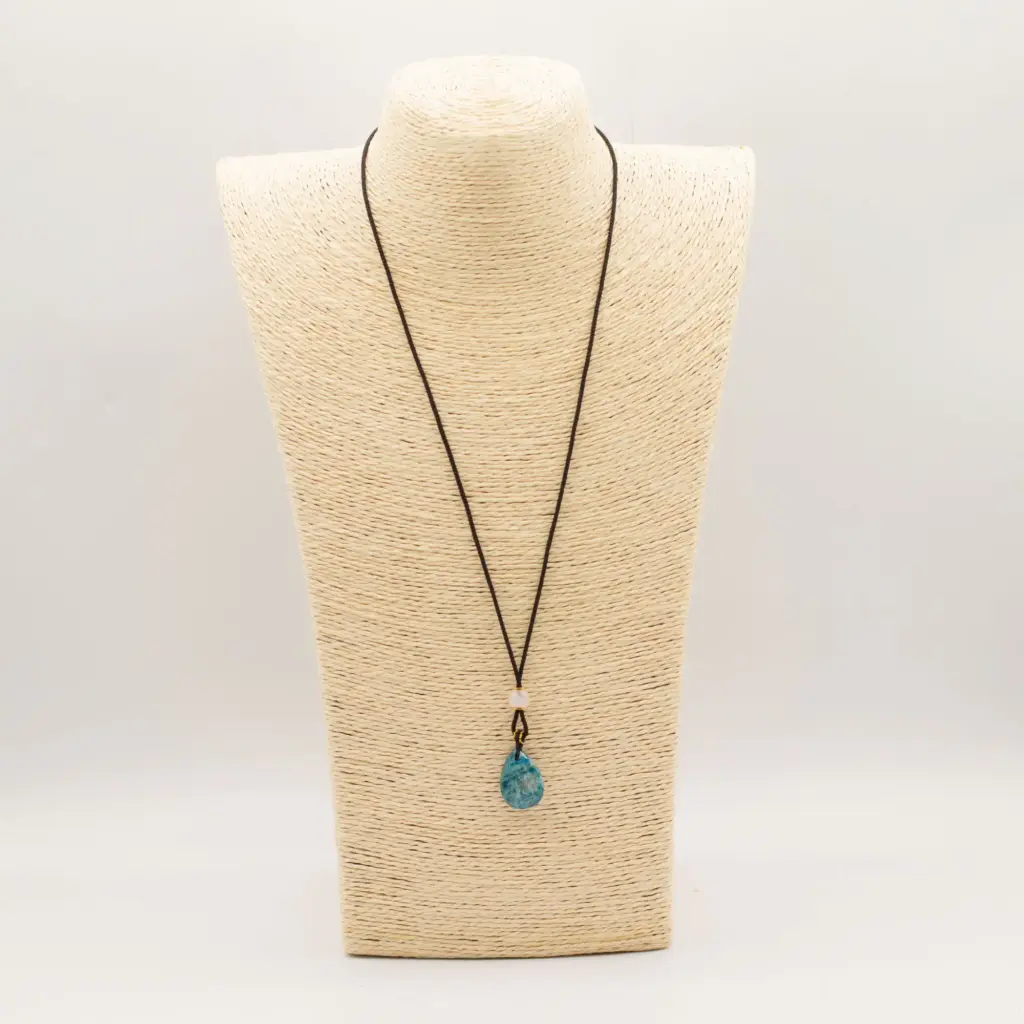 Cord Necklace Gemstone Pendant – Howlite Teardrop | www.artisangoods.co.uk 3