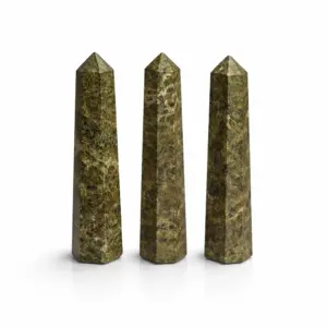 Gemstone Six Face Obelisk Point approx 11cm  – Epidote | www.artisangoods.co.uk 2