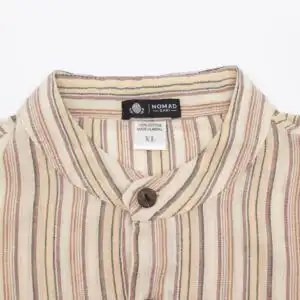 Nomad Sari Grandad Shirt – Brown Beige – XL | www.artisangoods.co.uk 1