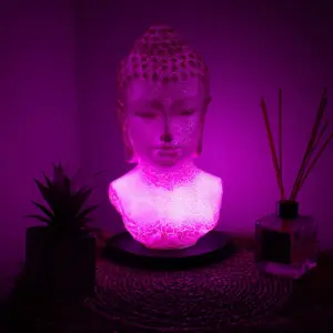 Buddha Bust Lamp Cherry Crackle – Oval stand | www.artisangoods.co.uk 2