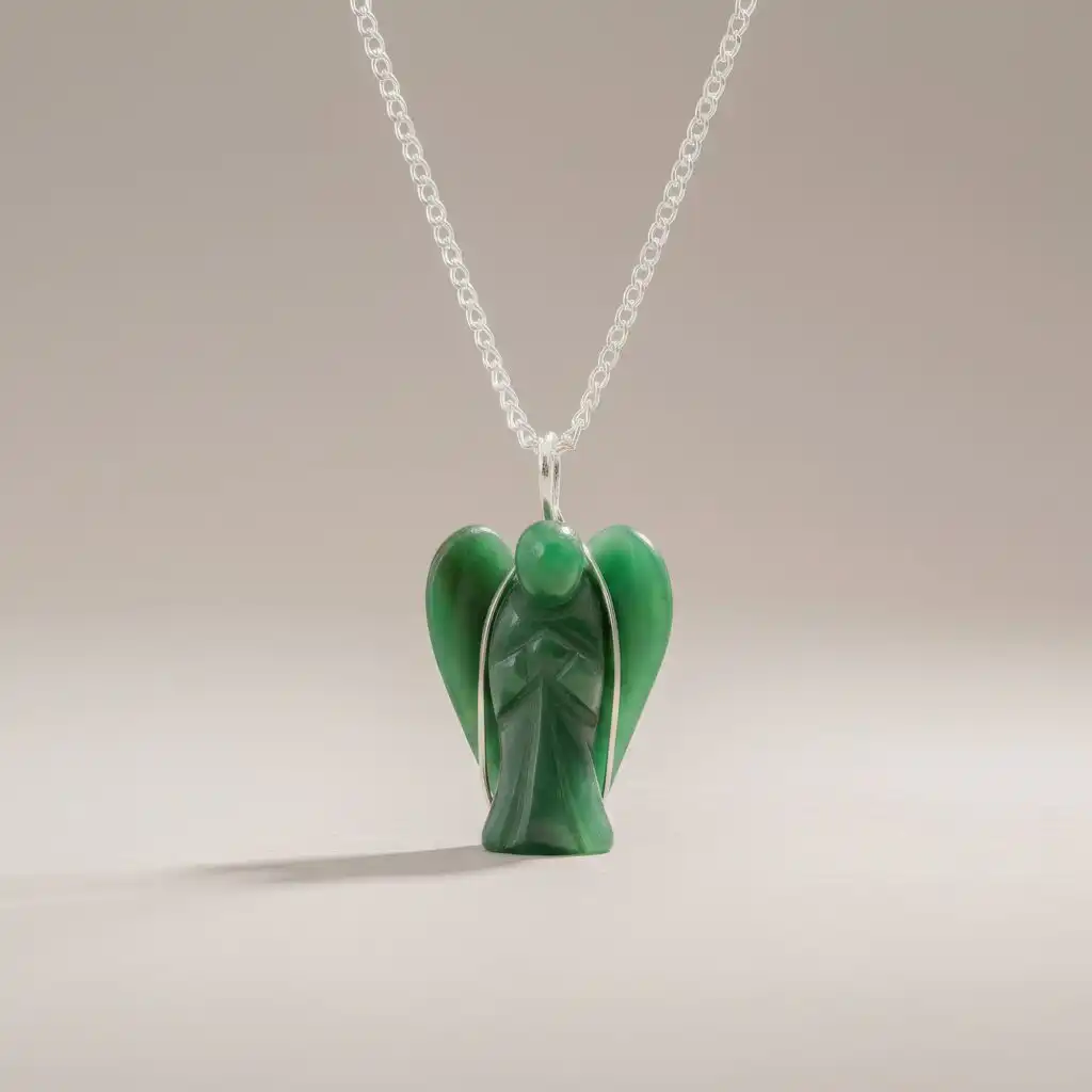 Gemstone Guardian Angel Pendant – Green Aventurine | www.artisangoods.co.uk