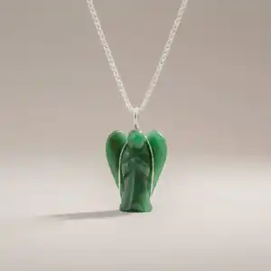 Gemstone Guardian Angel Pendant – Green Aventurine | www.artisangoods.co.uk