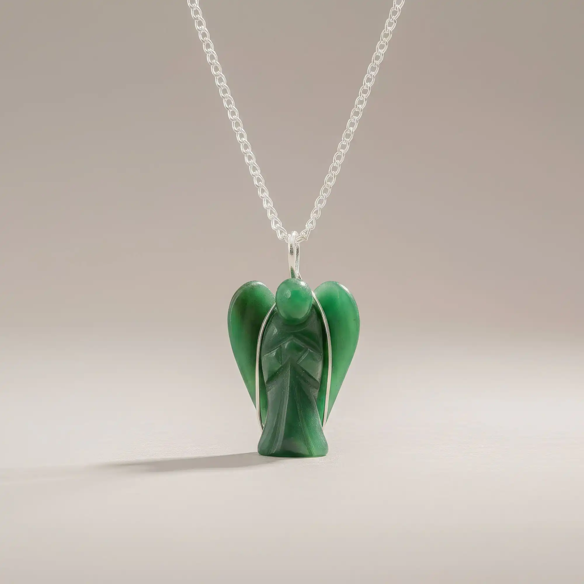 Gemstone Guardian Angel Pendant – Green Aventurine | www.artisangoods.co.uk 1