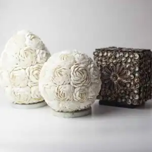 Boho Sea Shell Lamp - Rose Oval - 20cm
