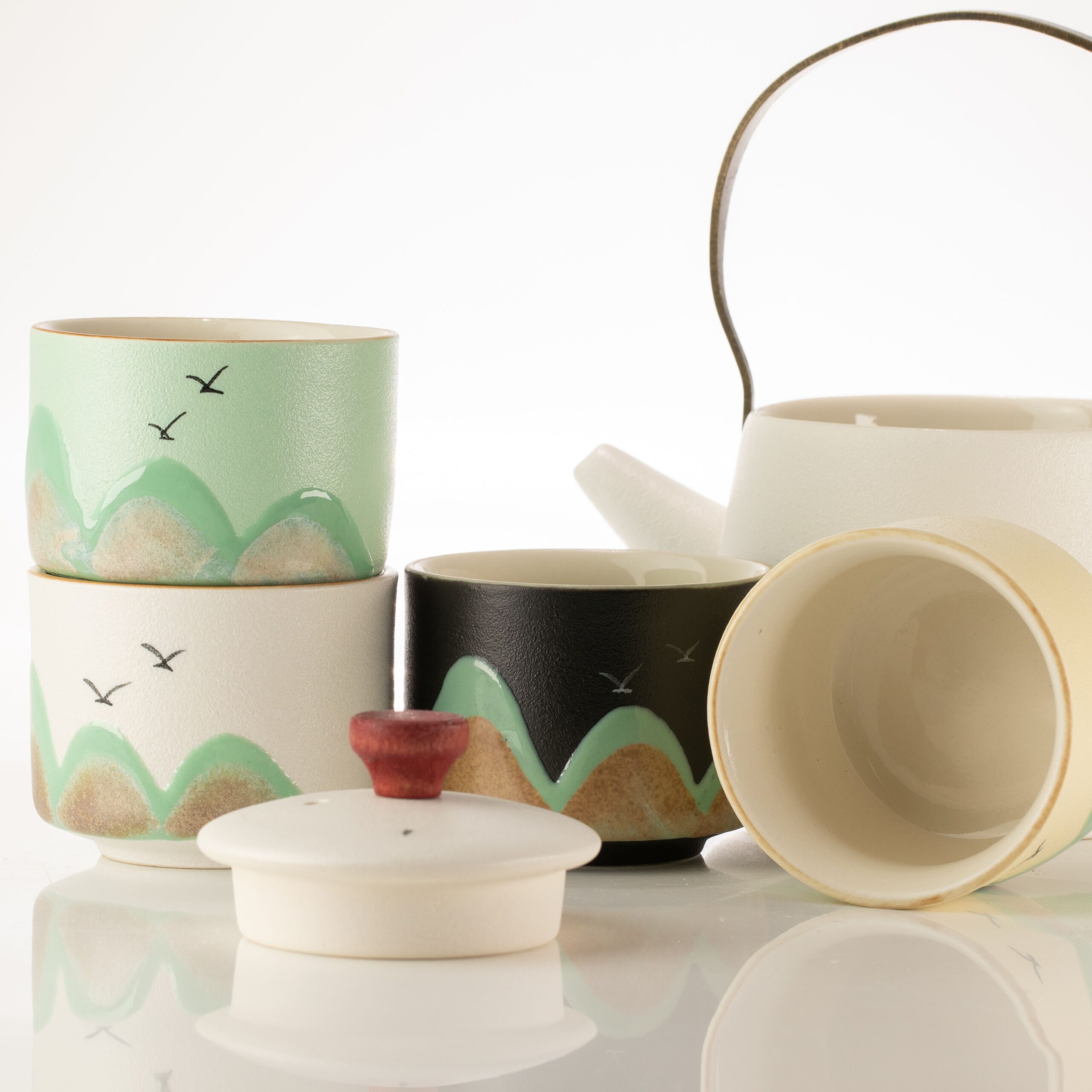 Thousand Miles – Tea Set – Four Cups – Ceremonial Cloth & Bamboo Grip | www.artisangoods.co.uk 6