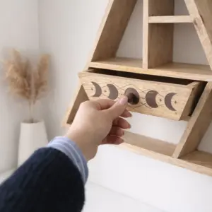 Triangle Shaped Wall Shelf with Drawer | www.artisangoods.co.uk 2