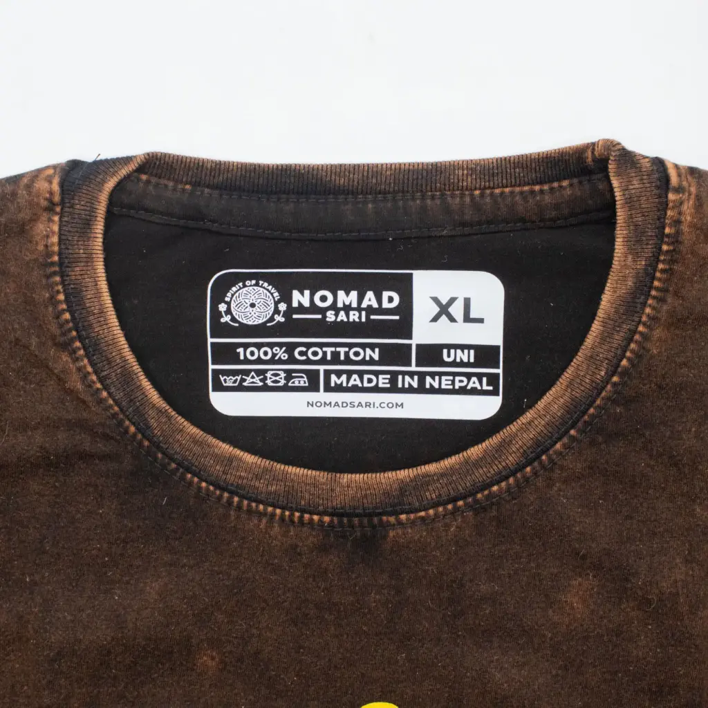 Nomad Sari Stonewashed Cotton T-Shirt – Sun & Zodiac – Brown – XL | www.artisangoods.co.uk 5