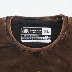 Nomad Sari Stonewashed Cotton T-Shirt – Sun & Zodiac – Brown – XL | www.artisangoods.co.uk 5