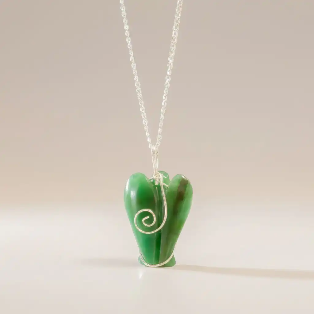 Gemstone Guardian Angel Pendant – Green Aventurine | www.artisangoods.co.uk 6