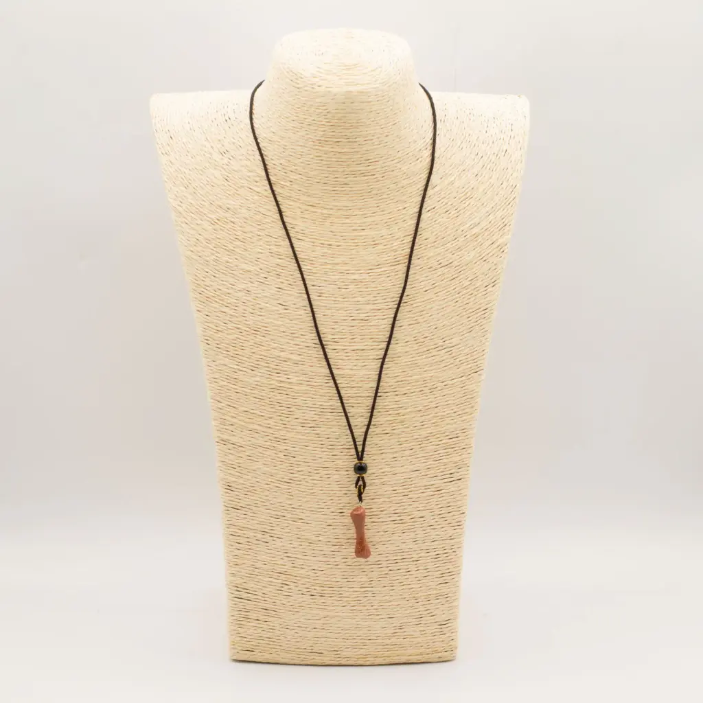 Cord Necklace Gemstone Pendant – Goldstone Bone | www.artisangoods.co.uk