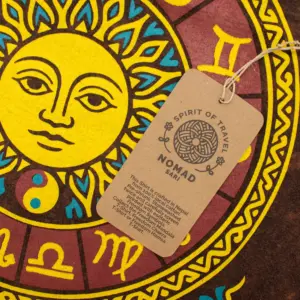 Nomad Sari Stonewashed Cotton T-Shirt – Sun & Zodiac – Brown – XL | www.artisangoods.co.uk 2