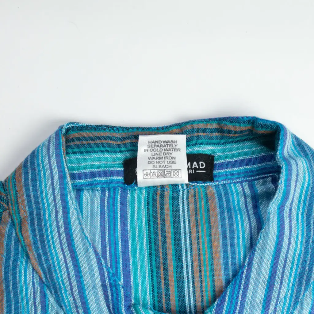 Nomad Sari Grandad Shirt – Turquoise – Medium | www.artisangoods.co.uk 8