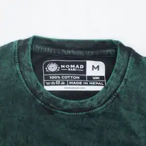 Nomad Sari Stonewashed Cotton T-Shirt – Tree of Life – Green – Medium | www.artisangoods.co.uk 1