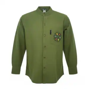Nomad Sari Kathmandu Shirt – Forest Green – Medium | www.artisangoods.co.uk 1