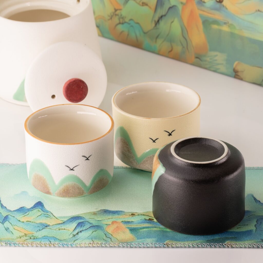 Thousand Miles – Tea Set – Four Cups – Ceremonial Cloth & Bamboo Grip | www.artisangoods.co.uk 7