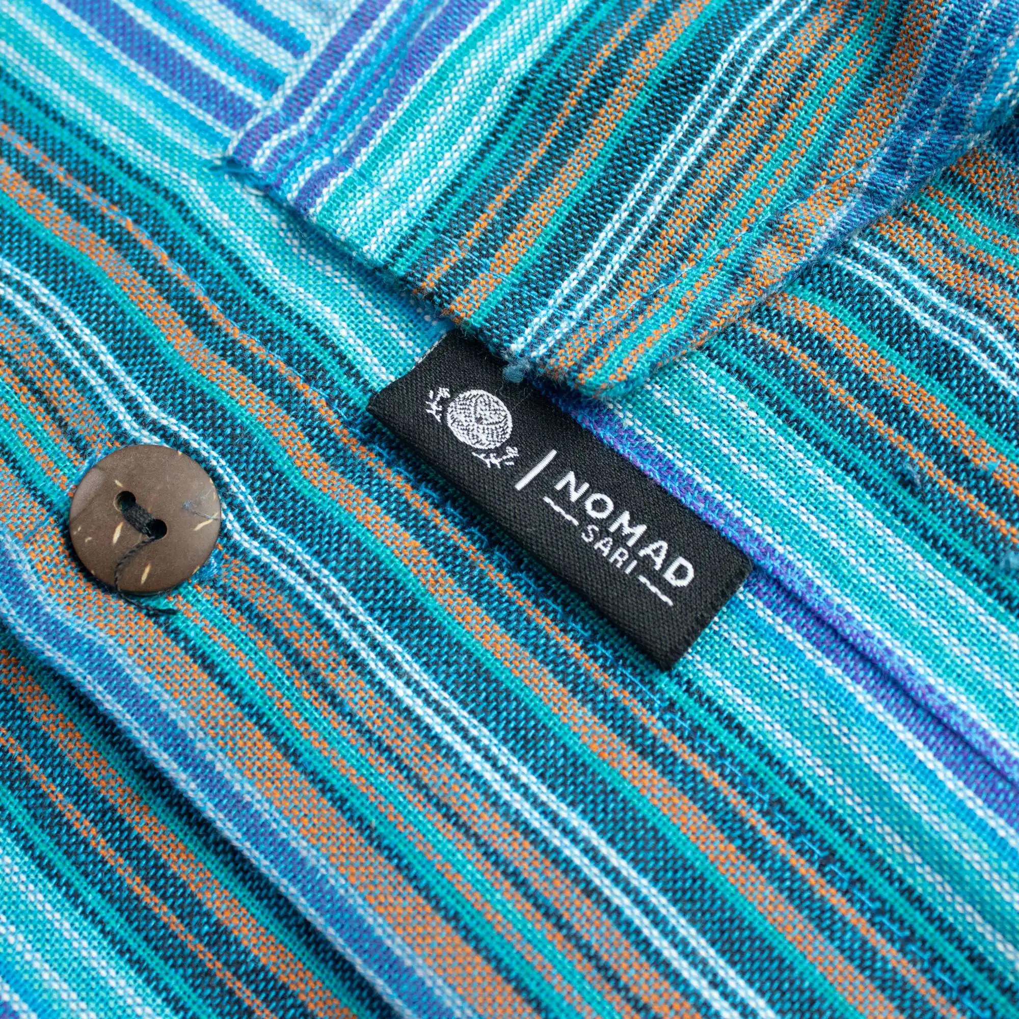 Nomad Sari Grandad Shirt – Turquoise – Medium | www.artisangoods.co.uk 8 Nomad Sari Grandad Shirt – Turquoise – Medium | www.artisangoods.co.uk 7