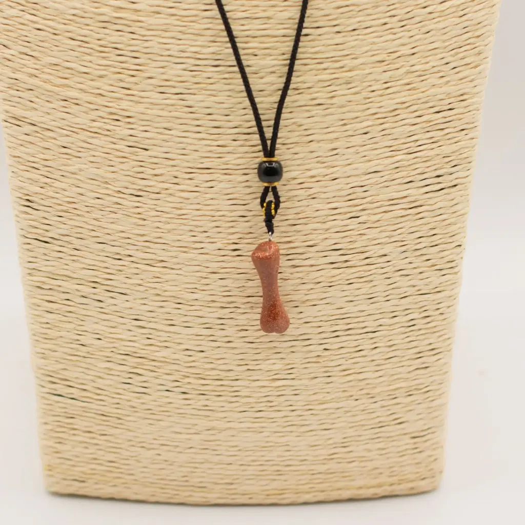 Cord Necklace Gemstone Pendant – Goldstone Bone | www.artisangoods.co.uk 3