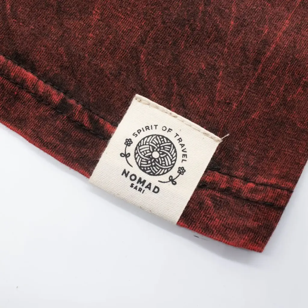 Nomad Sari Stonewashed Cotton T-Shirt – Dragon Mandala – Maroon – Large | www.artisangoods.co.uk 6