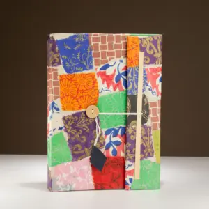 Lokta Patchwork Notebook – Large (21x15cm) – 45 Leaves – Includes Bookmark – Multi Colour | www.artisangoods.co.uk 4