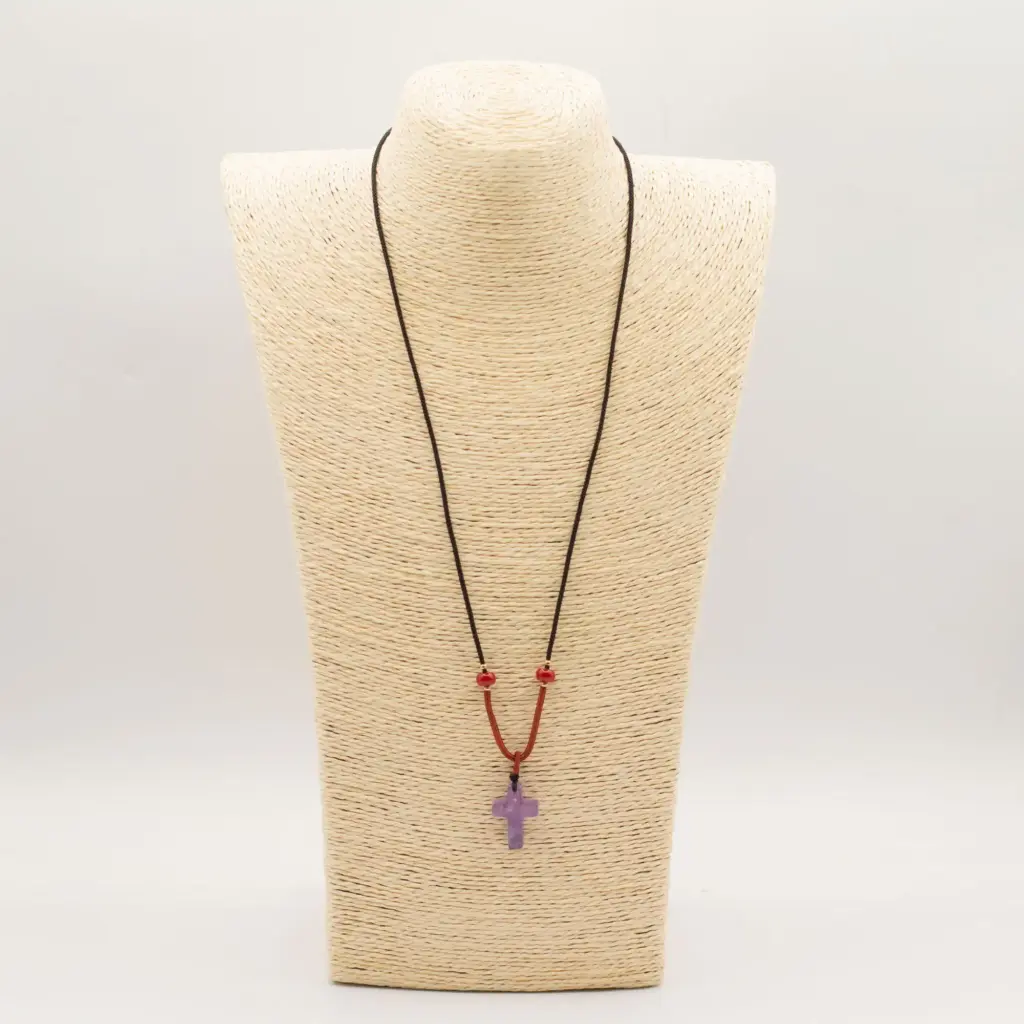 Cord Necklace Gemstone Pendant – Amethyst Cross | www.artisangoods.co.uk 2 Cord Necklace Gemstone Pendant – Amethyst Cross | www.artisangoods.co.uk 2