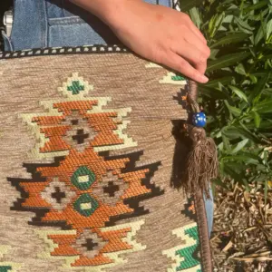 Biege Kilim Messenger Festival Bag | www.artisangoods.co.uk 2