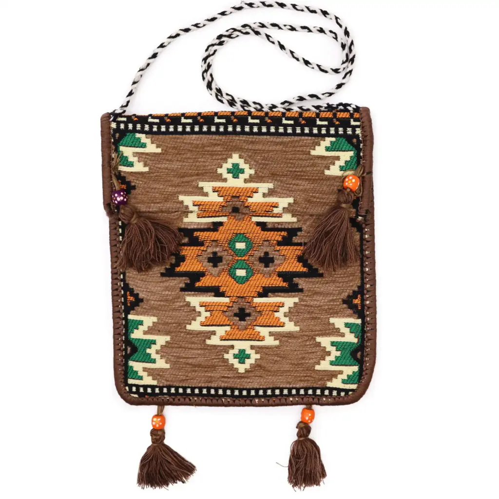 Biege Kilim Messenger Festival Bag | www.artisangoods.co.uk