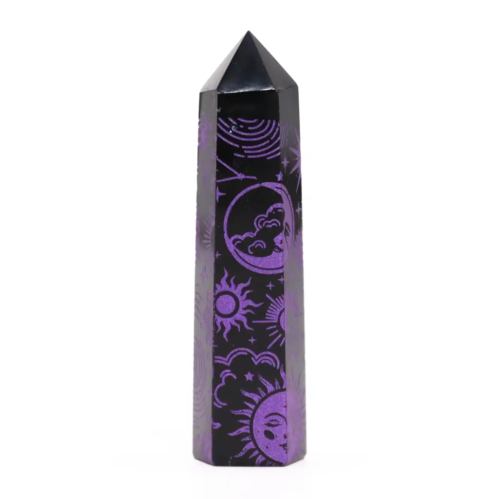 Black Obsidian Point – Mystic Story – Deep Purple | www.artisangoods.co.uk Black Obsidian Point – Mystic Story – Deep Purple | www.artisangoods.co.uk