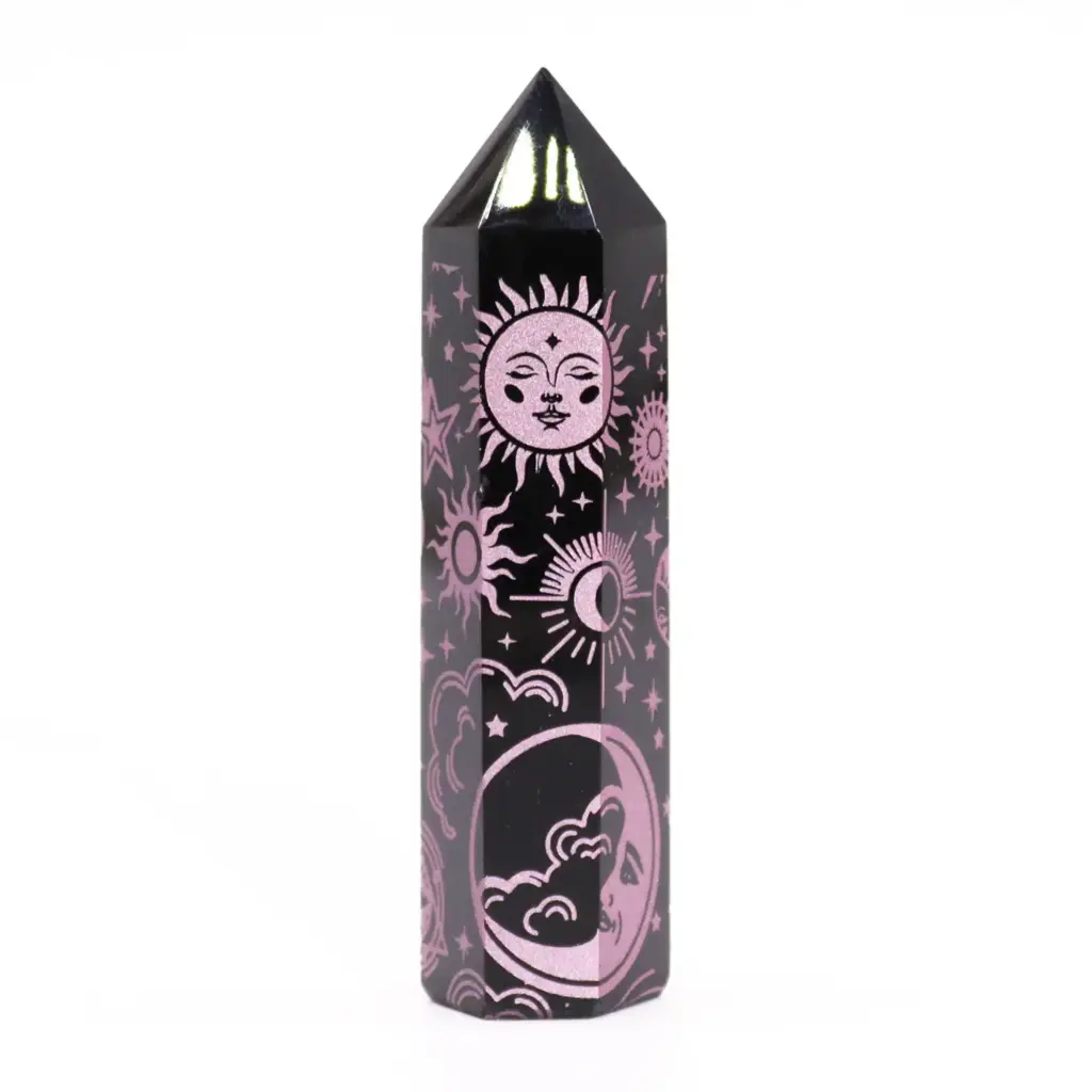 Black Obsidian Point – Mystic Story – Rose Pink | www.artisangoods.co.uk Black Obsidian Point – Mystic Story – Rose Pink | www.artisangoods.co.uk