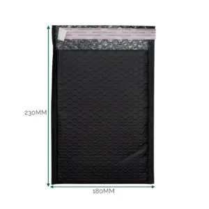 Black Poly Bubble Envelope (180×230+40mm) | www.artisangoods.co.uk