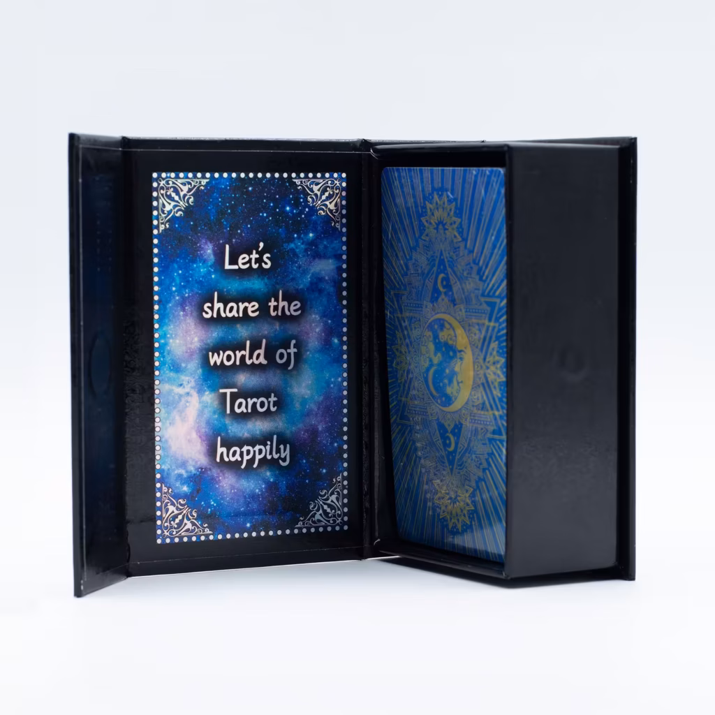 Blue Foil Tarot Card Set – Moon Face – with booklet | www.artisangoods.co.uk 3