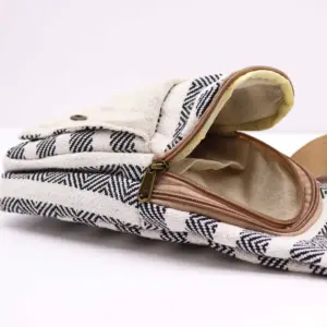 Body Cross Bag Natural Cotton –  Black & White | www.artisangoods.co.uk 3