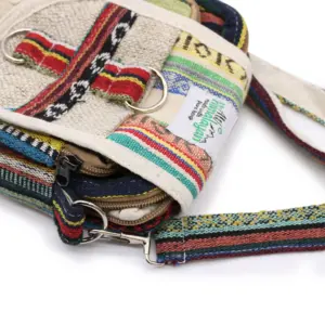 Body-Cross Natural Hemp & Jhari Travel Bag | www.artisangoods.co.uk 9