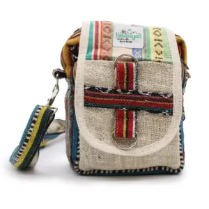 Body-Cross Natural Hemp & Jhari Travel Bag | www.artisangoods.co.uk 7