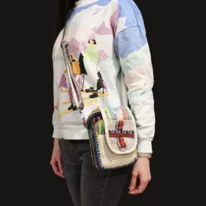Body-Cross Natural Hemp & Jhari Travel Bag | www.artisangoods.co.uk 10