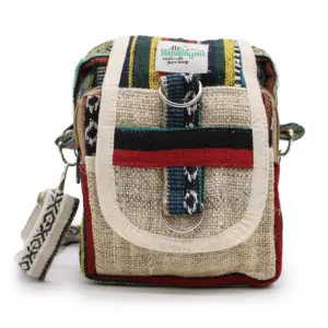 Body-Cross Natural Hemp & Jhari Travel Bag | www.artisangoods.co.uk 5