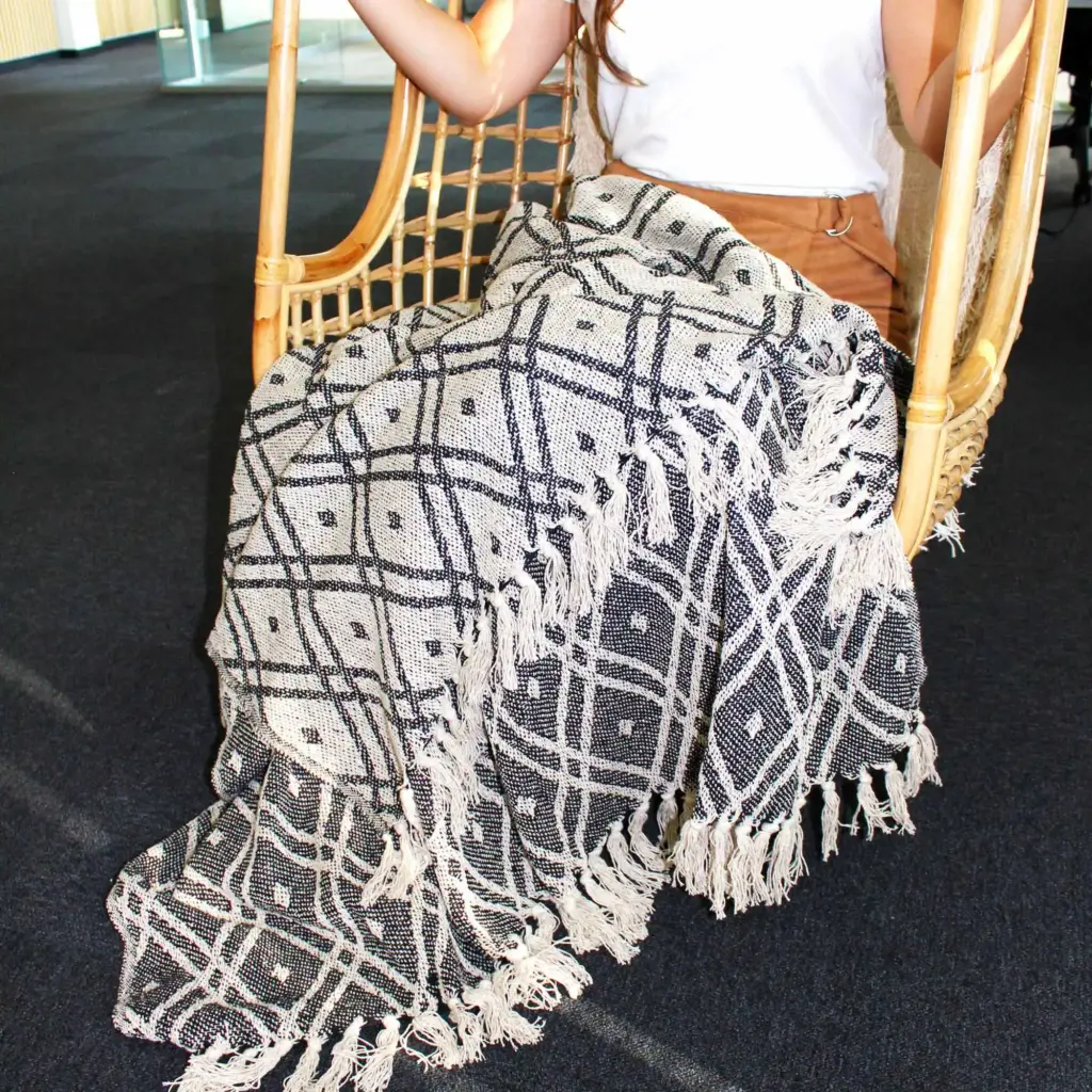 Boho Comfort Throws – Black & Biege Regency | www.artisangoods.co.uk 5 Boho Comfort Throws – Black & Biege Regency | www.artisangoods.co.uk 5