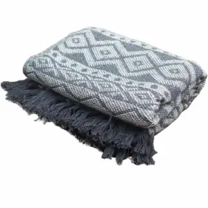 Boho Comfort Throws – Grey Geometric | www.artisangoods.co.uk 3