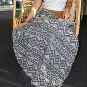 Boho Comfort Throws – Grey Geometric | www.artisangoods.co.uk 5