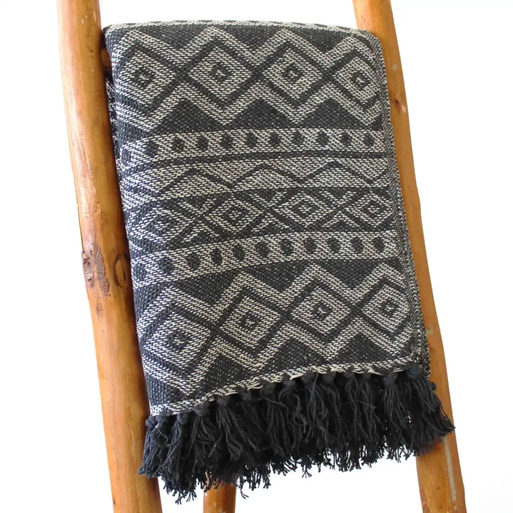 Boho Comfort Throws – Grey Geometric | www.artisangoods.co.uk