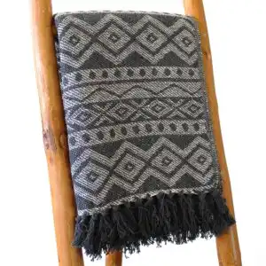 Boho Comfort Throws – Grey Geometric | www.artisangoods.co.uk 1