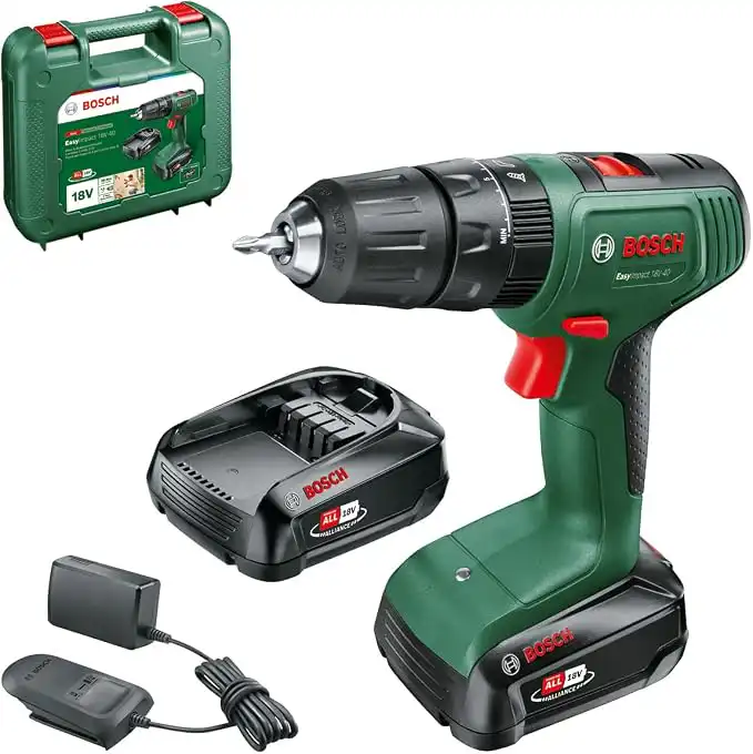Bosch EasyImpact 18 V-40 Cordless Combi Drill with 2 Batteries