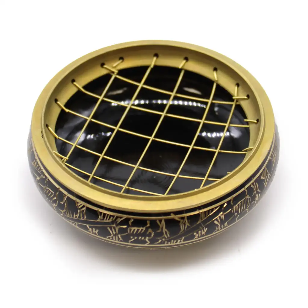 Brass Carved Charcoal Incense Jar | www.artisangoods.co.uk 2