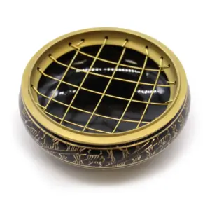Brass Carved Charcoal Incense Jar | www.artisangoods.co.uk 2