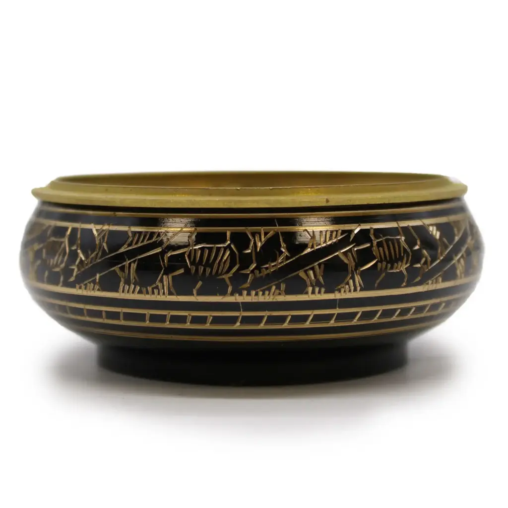 Brass Carved Charcoal Incense Jar | www.artisangoods.co.uk