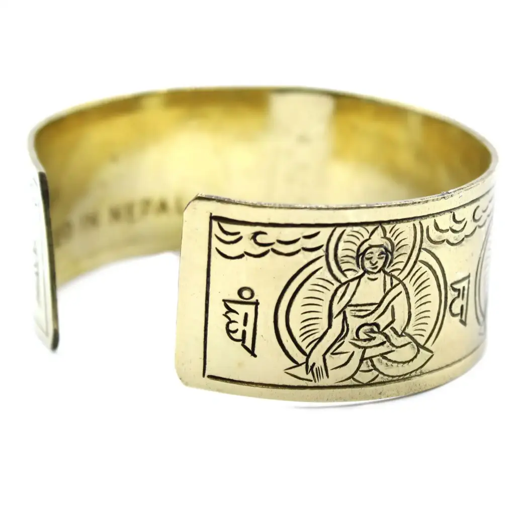 Brass Tibetan Bracelet – Five Buddha | www.artisangoods.co.uk 2 Brass Tibetan Bracelet – Five Buddha | www.artisangoods.co.uk 2