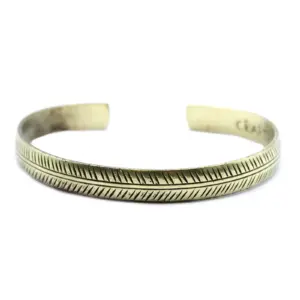 Brass Tibetan Bracelet – Slim Tribal Leaf | www.artisangoods.co.uk 2