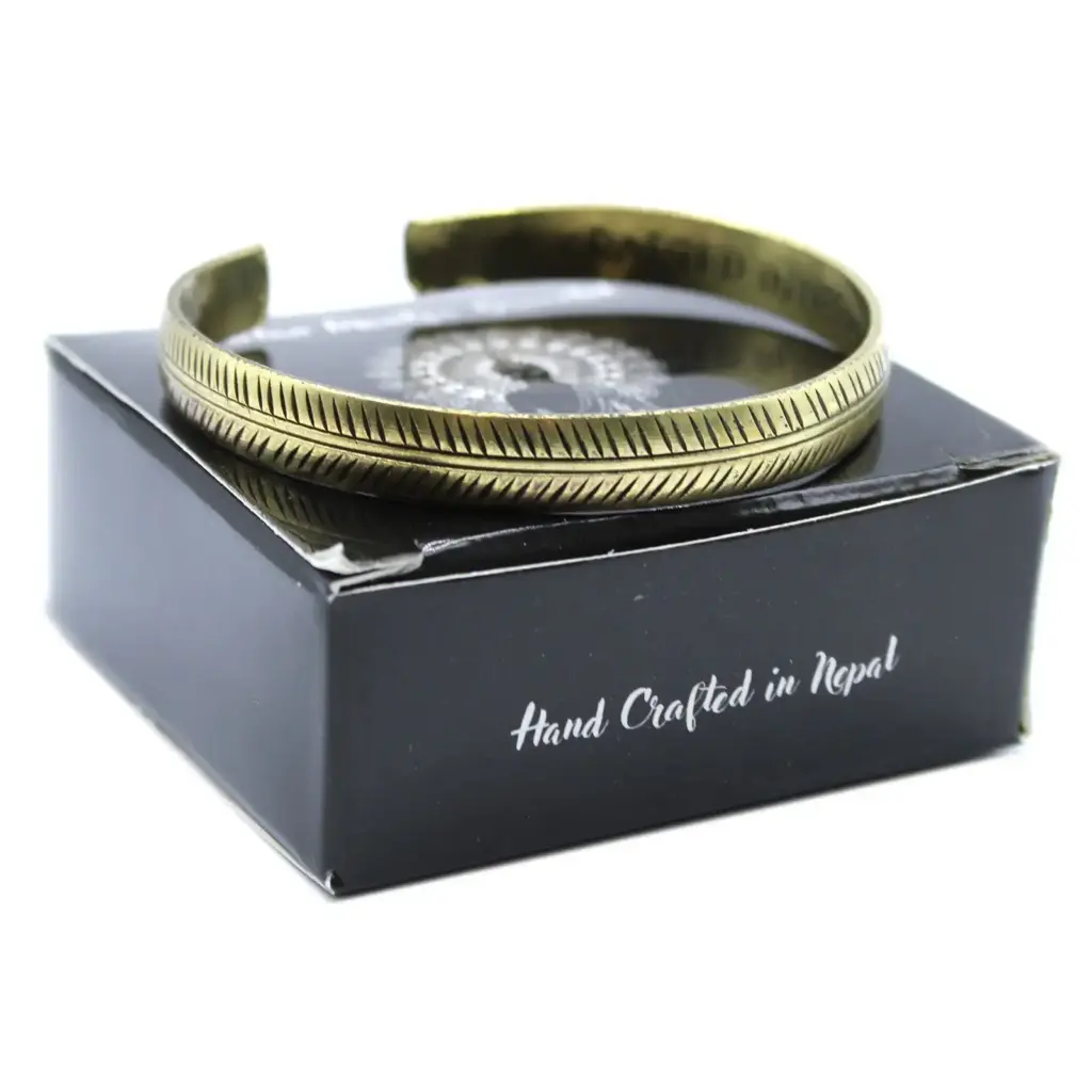 Brass Tibetan Bracelet – Slim Tribal Leaf | www.artisangoods.co.uk 4